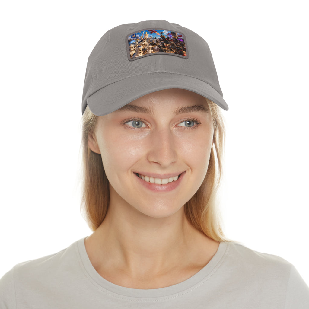 Dad Hat with Leather Patch (Rectangle)