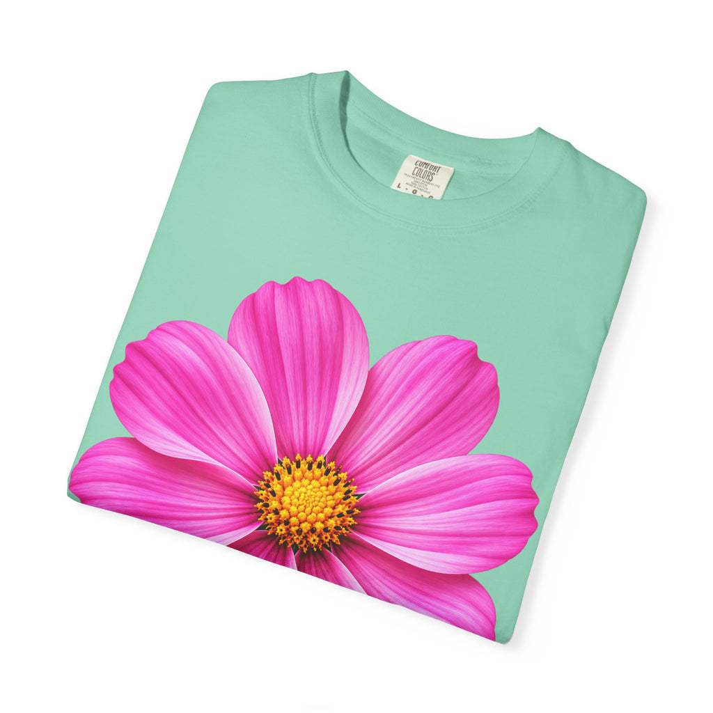 Pink Cosmos Flower T-shirt | Inspirational Back Quote