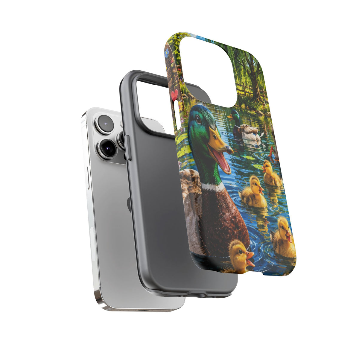 Duck Family Phone Case — Cute Mallard & Ducklings Protective Tough Case