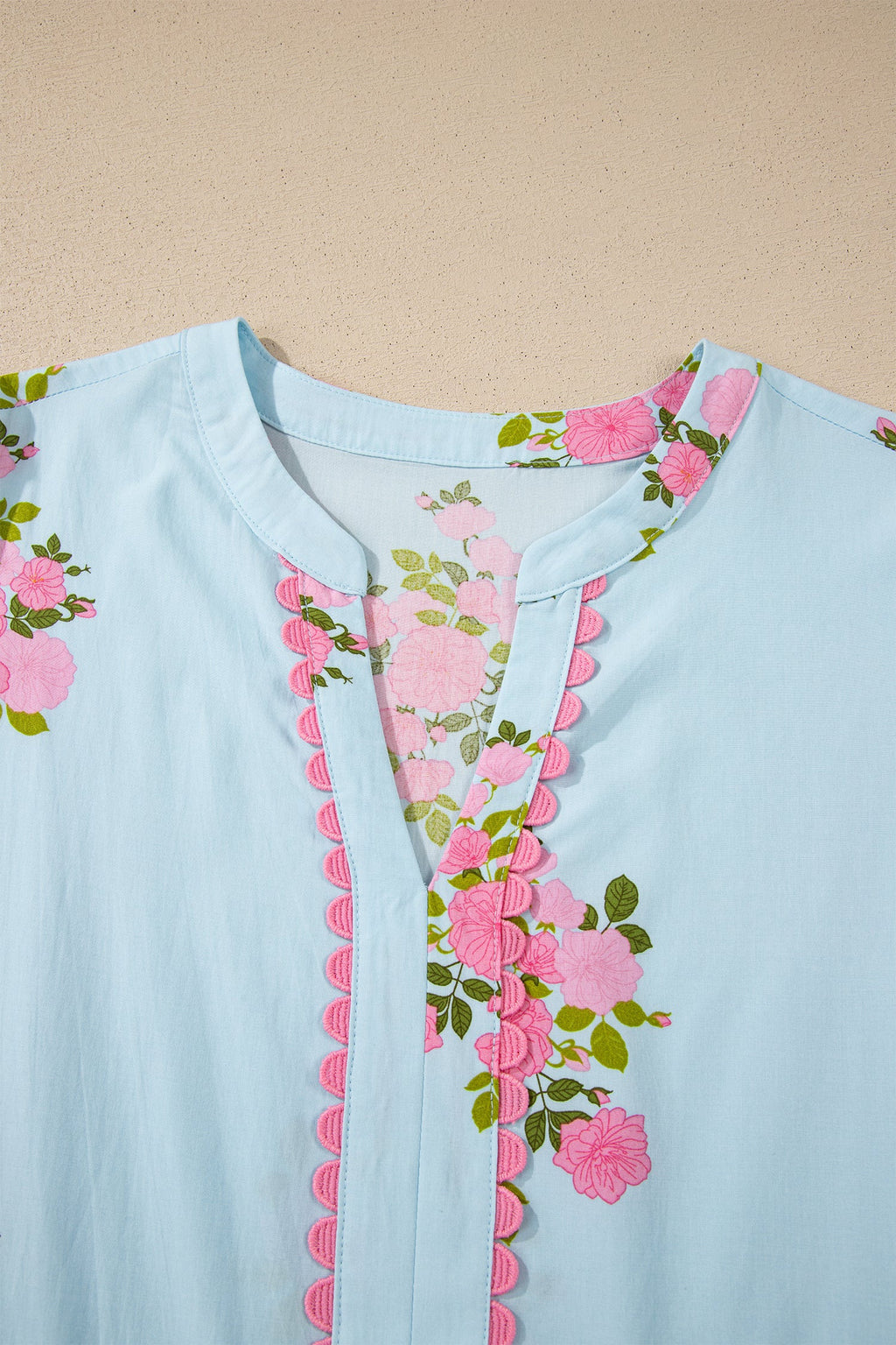 Floral Notched Neck Flutter Sleeve Maxi Dress