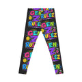 Gen Z Rulez Graphic Leggings — Neon Streetwear Pattern