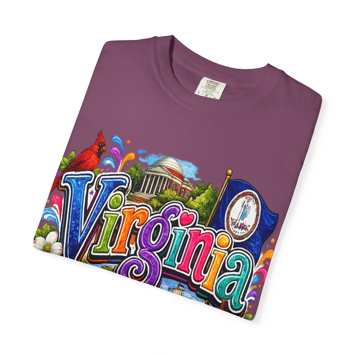 Virginia Vintage Postcard T-Shirt | State Scenic Illustration