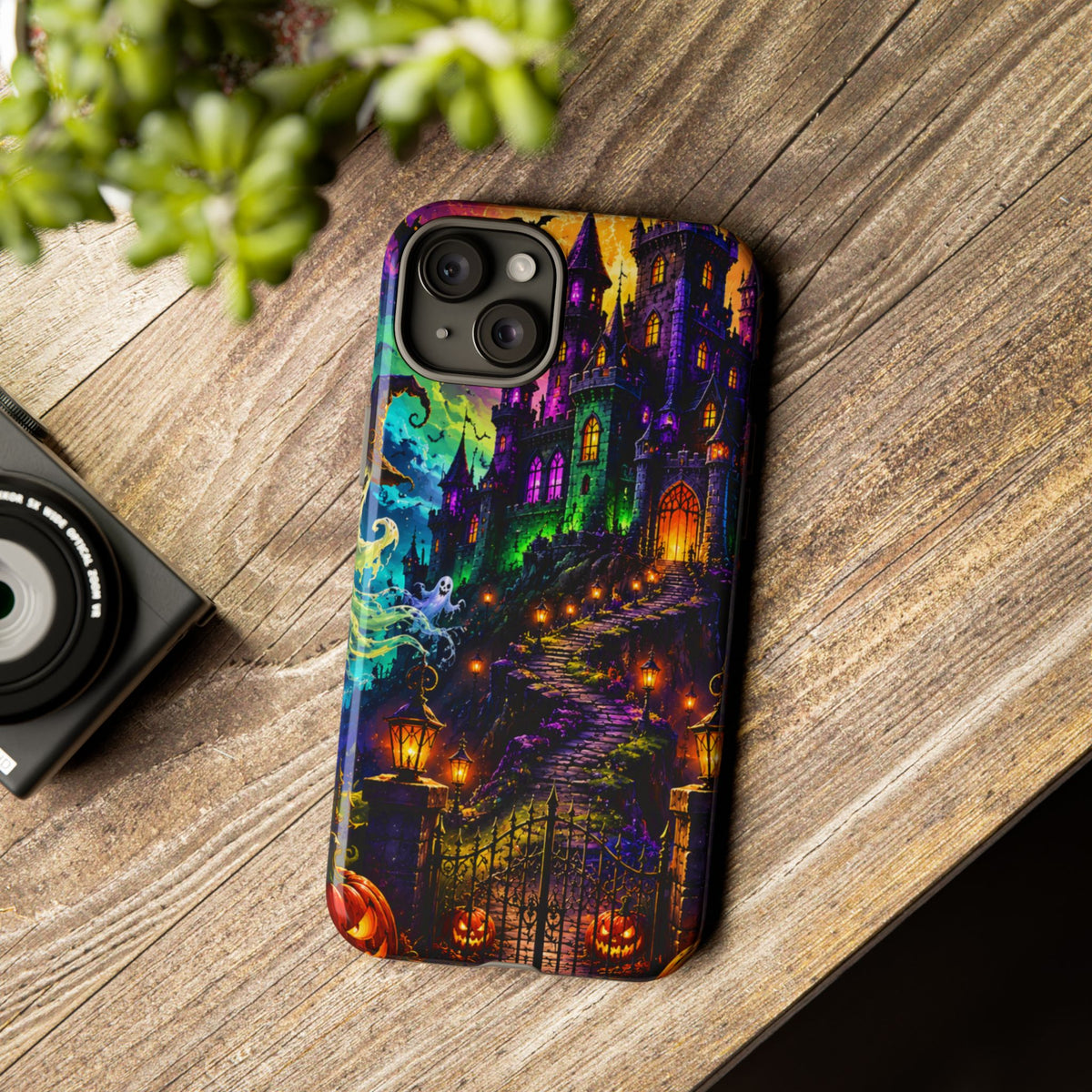 Halloween Haunted Castle Phone Case — Spooky Pumpkin & Ghost Tough Case