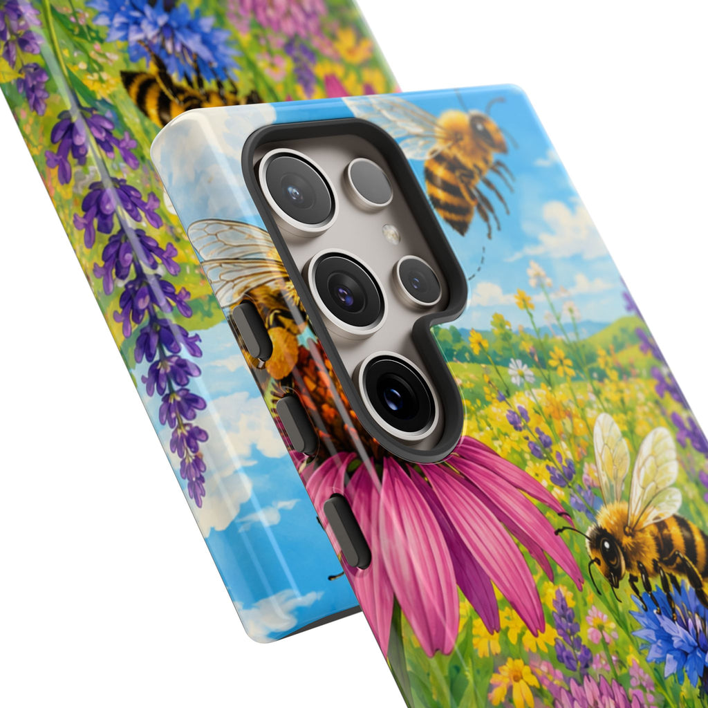 Bee Meadow Phone Case — Floral Honeybee Protective Cover