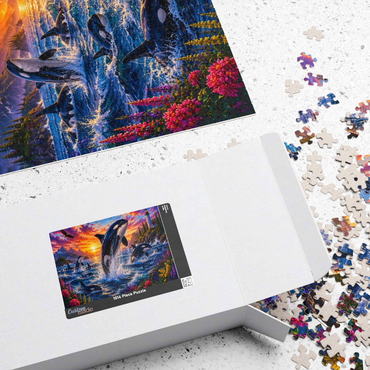 Orca Sunset Splash Puzzle | 252-1014 Piece Jigsaw