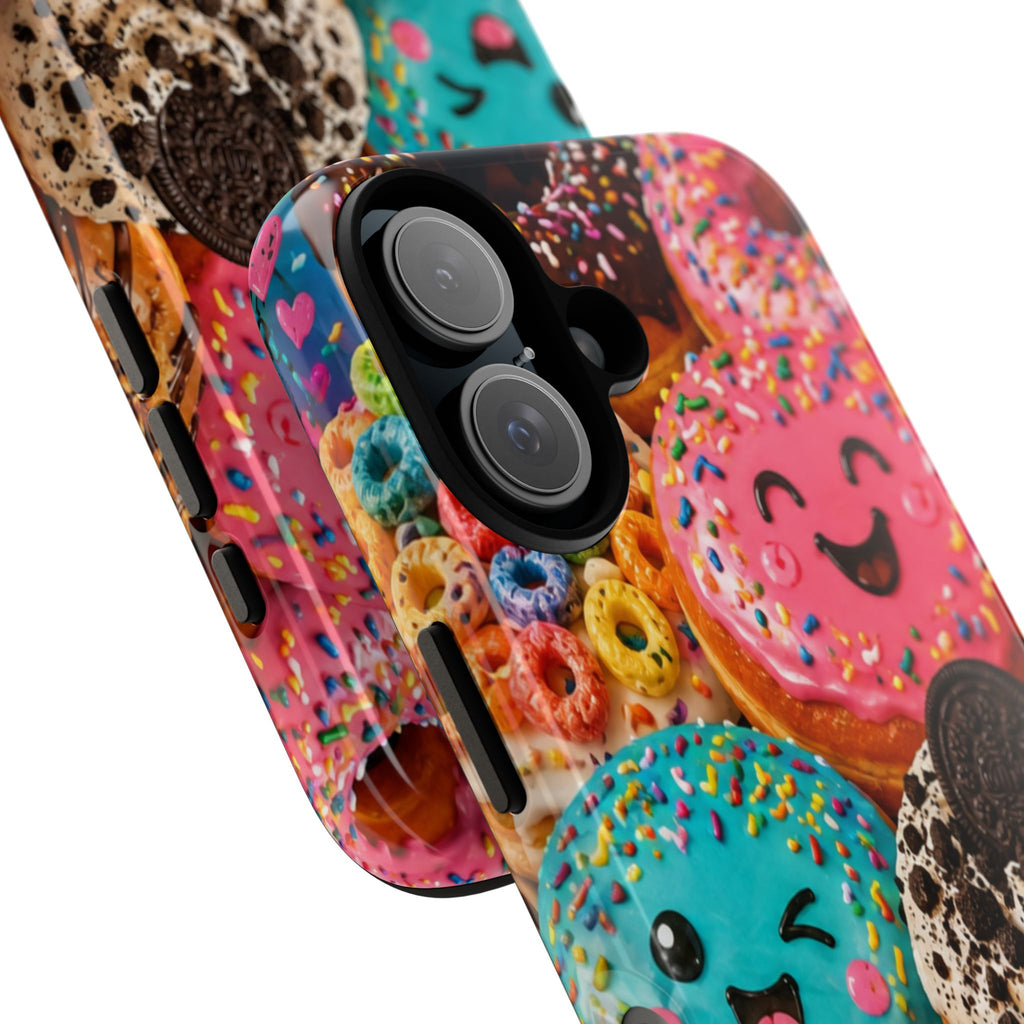 Donut Smile Tough Phone Case — Cute Colorful Desserts Protective Cover