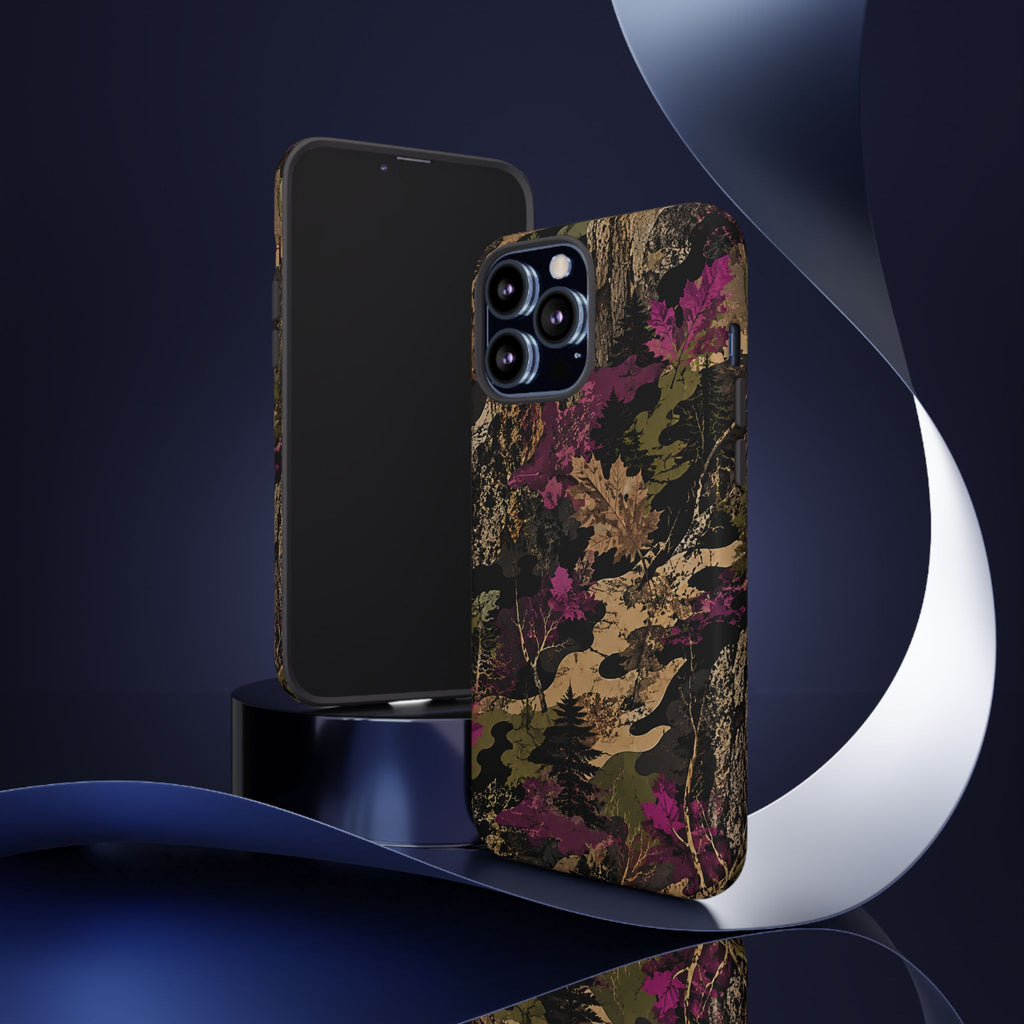 Camo Floral Tough Phone Case — Rugged Nature-Inspired Protection
