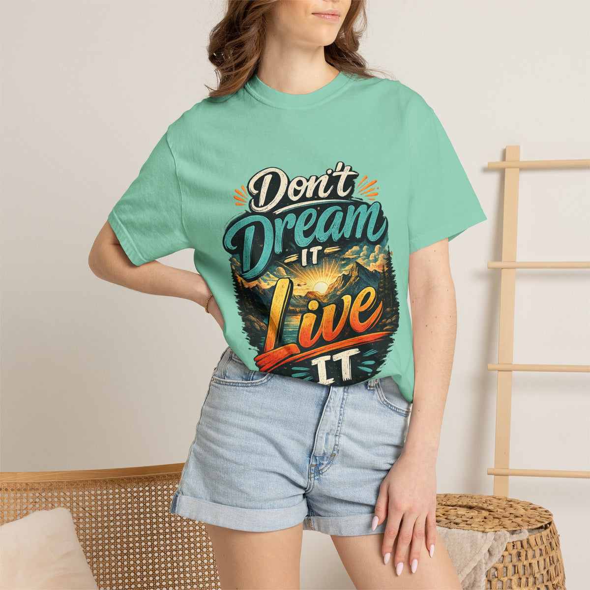 Don’t Dream It Live It T-shirt | Adventure Sunset Typography