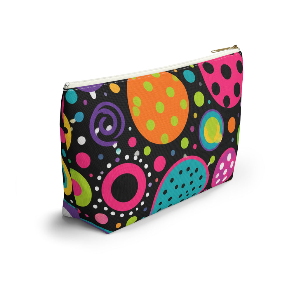 Polka Dot Neon Accessory Pouch
