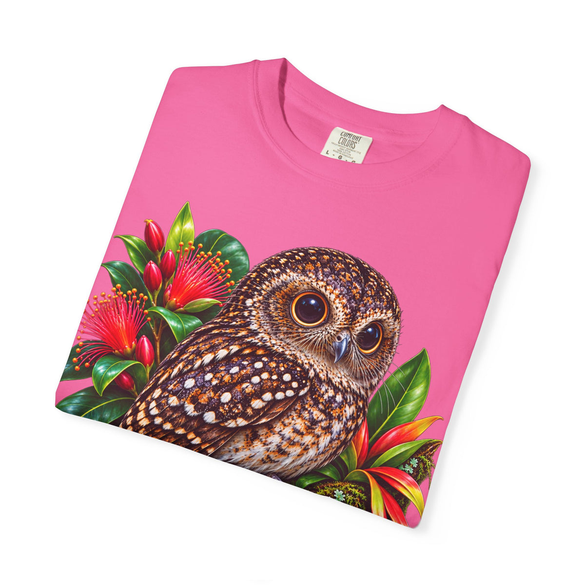 Owl & Hibiscus Shirt — Tropical Owl Graphic T-Shirt
