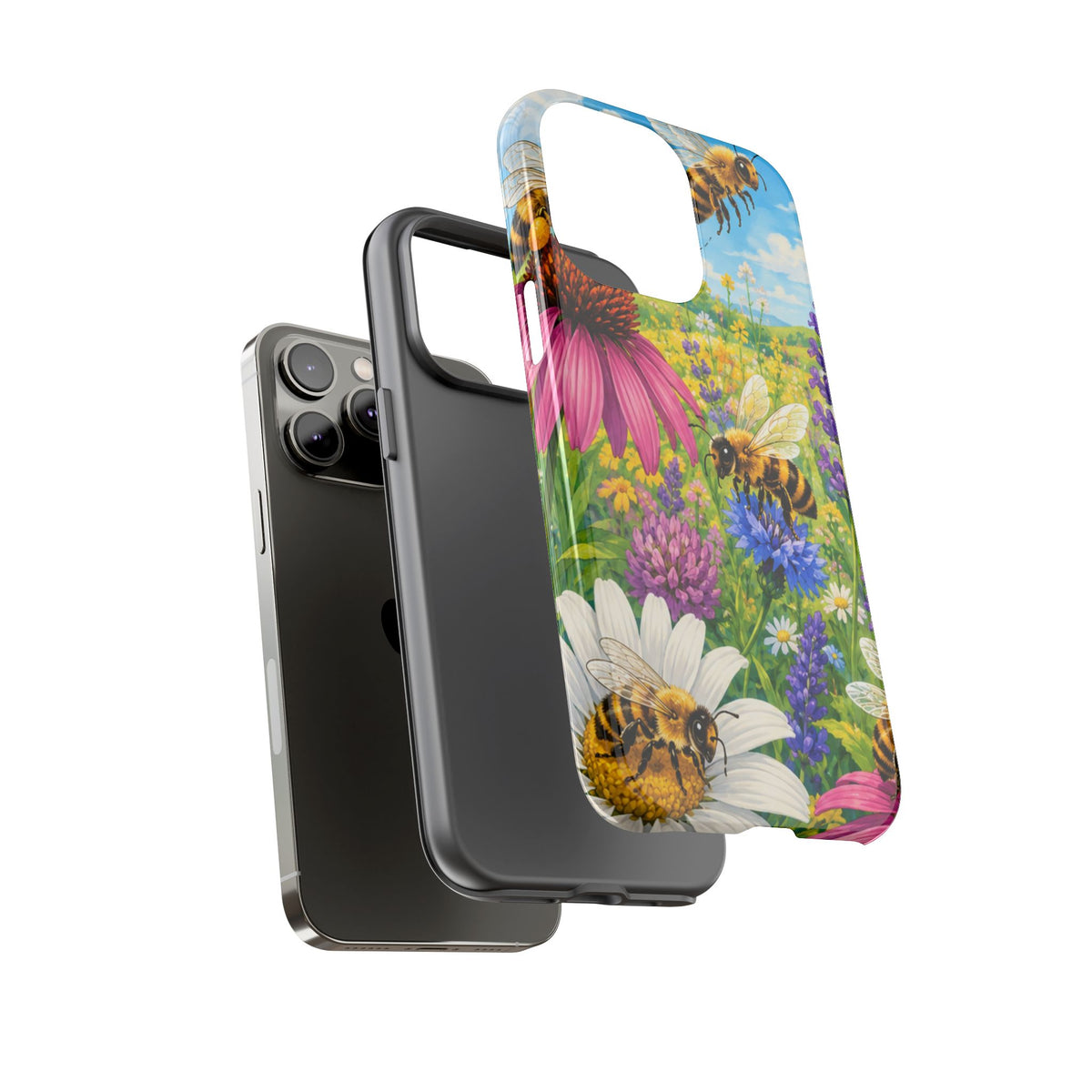 Bee Meadow Phone Case — Floral Honeybee Protective Cover