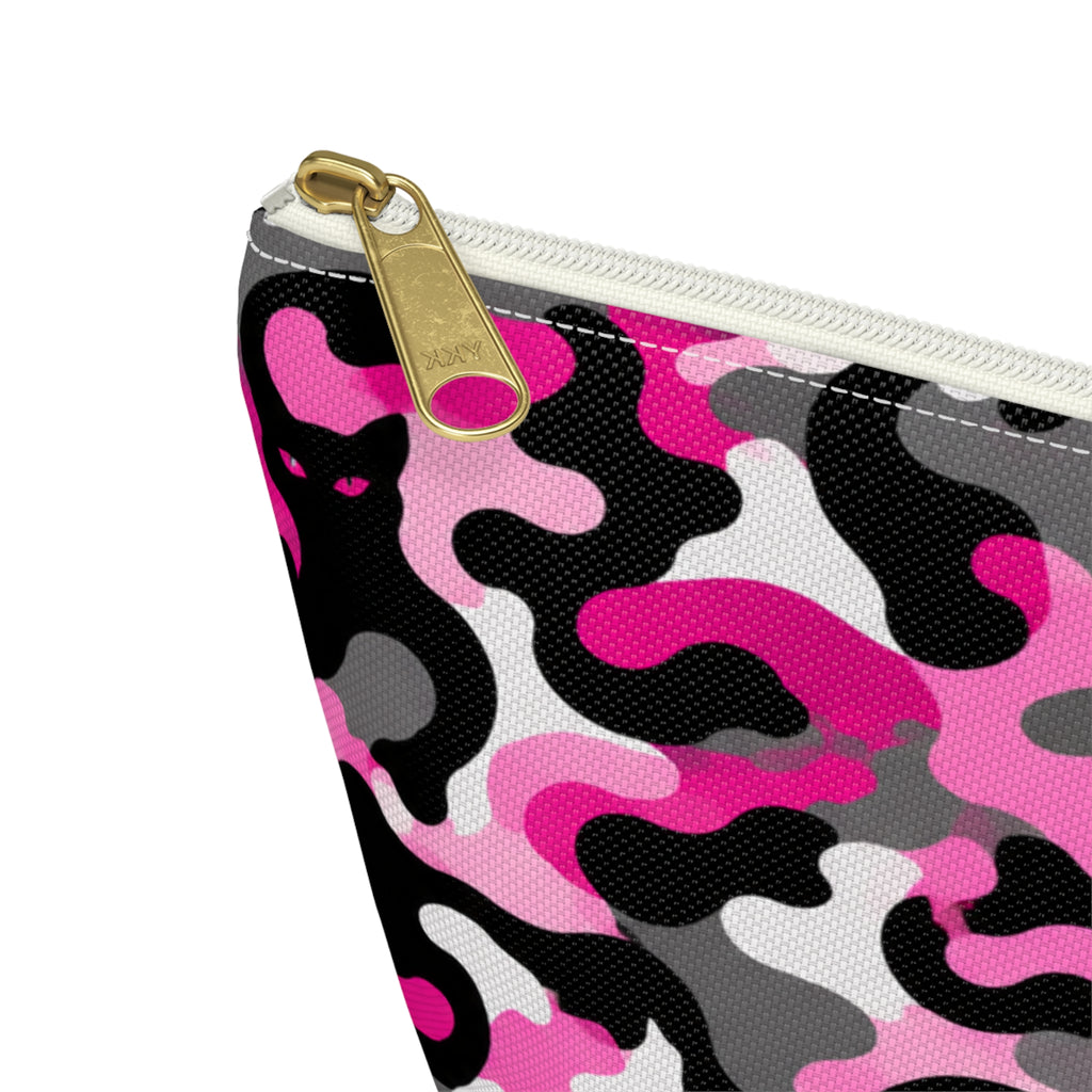 Pink Camouflage Cat Pattern Accessory Pouch
