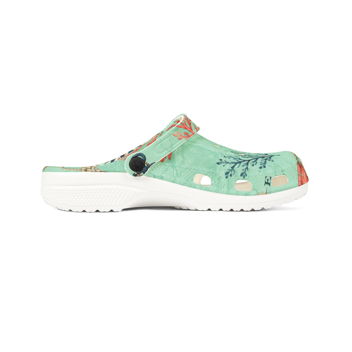 Sea Anchor Floral Clogs — Lightweight EVA Foam Garden Shoes