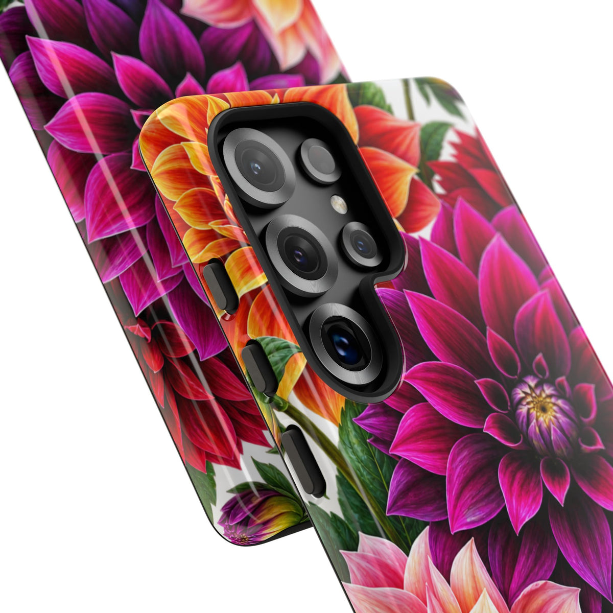Floral Dahlia Tough Phone Case — Vibrant Protective Floral Phone Cover