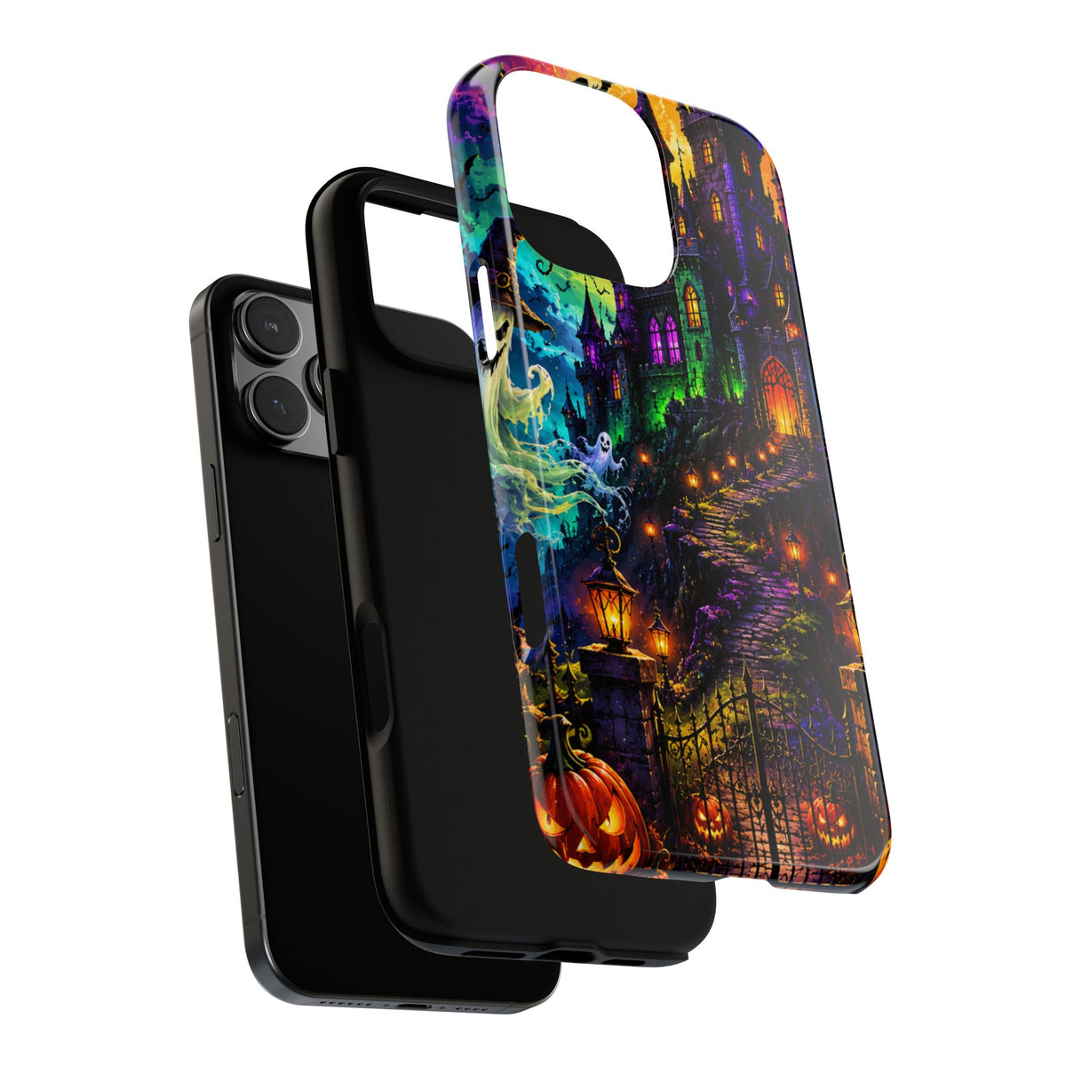 Halloween Haunted Castle Phone Case — Spooky Pumpkin & Ghost Tough Case