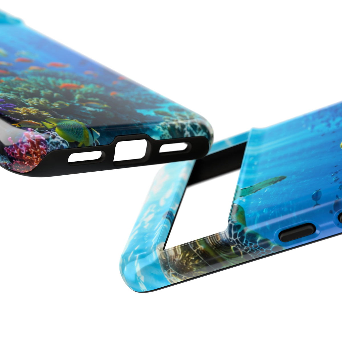 Underwater Ocean Life Tough Phone Case — Coral Reef & Sea Turtle Protective Cover