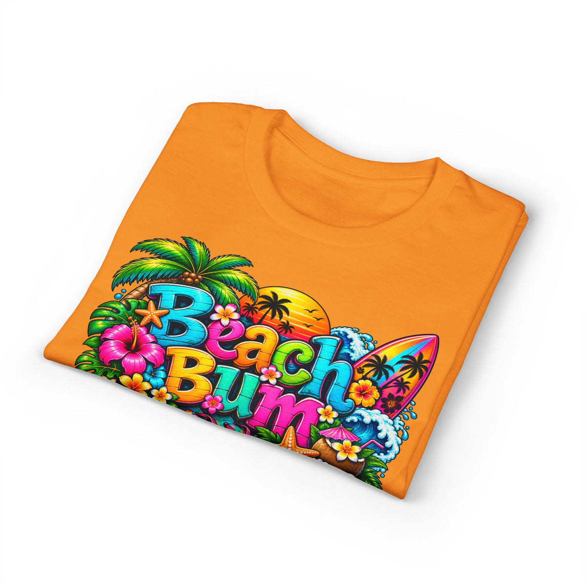 Beach Bum T-Shirt — Colorful Surf & Tropical Graphic Tee