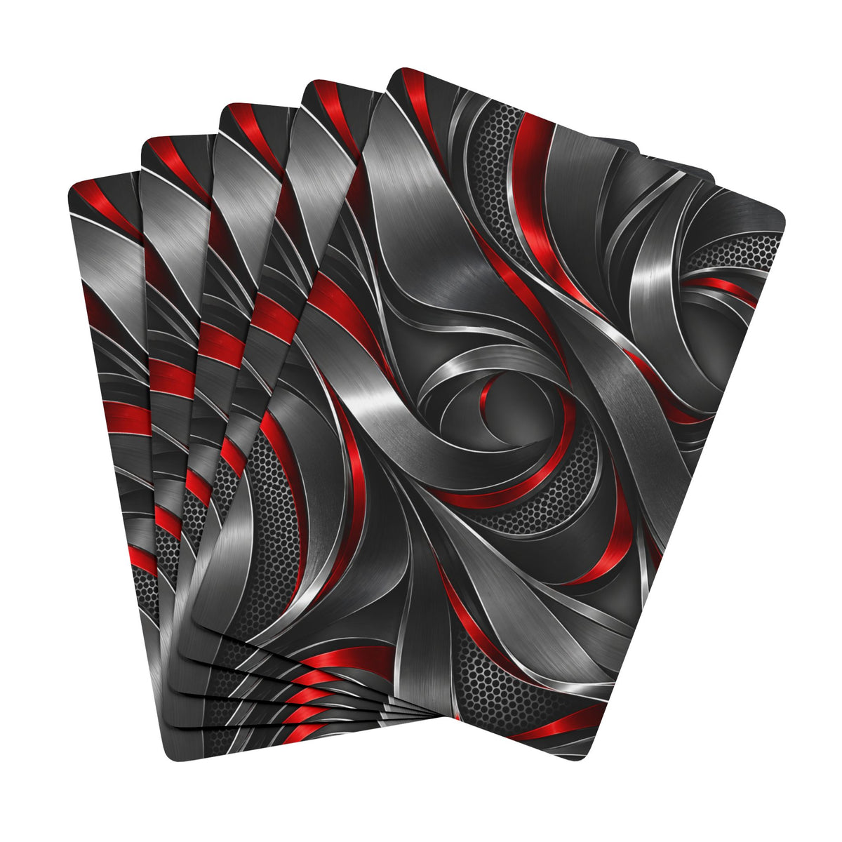 Red & Black Metallic Abstract Poker Playing Cards – Premium Casino Deck
