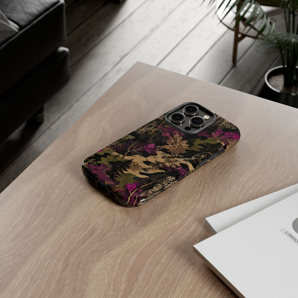 Camo Floral Tough Phone Case — Rugged Nature-Inspired Protection