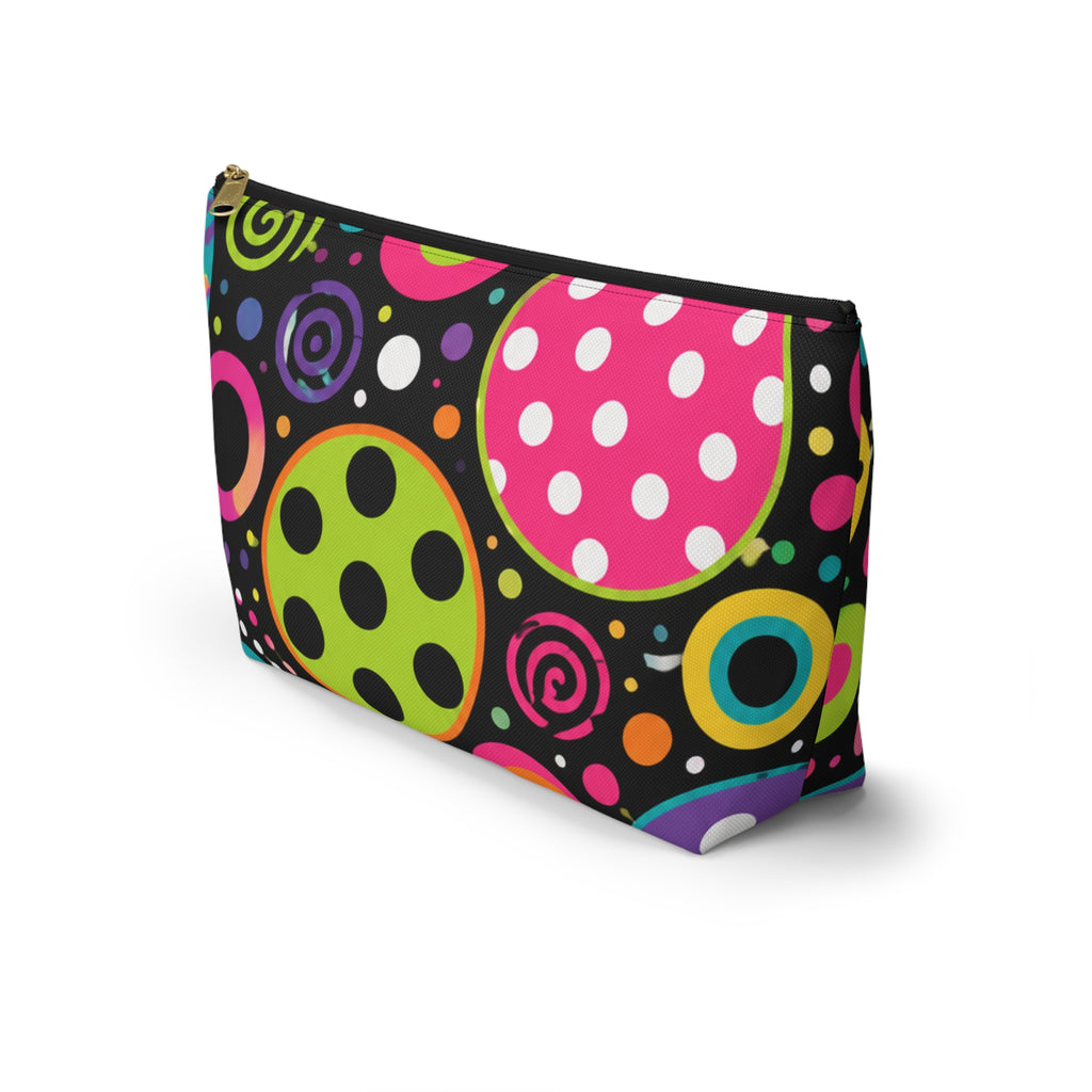 Polka Dot Neon Accessory Pouch