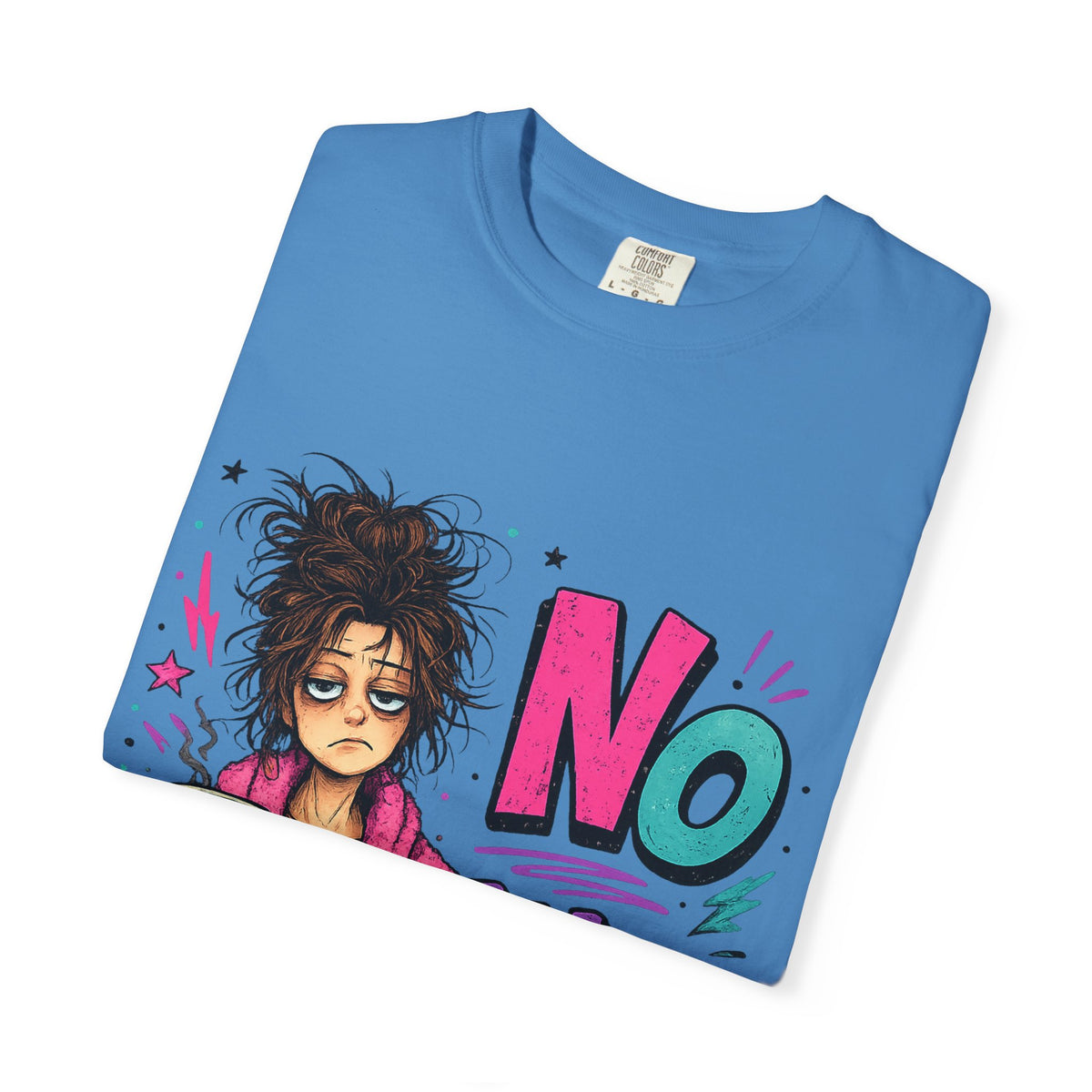 No Talkie Graphic T-Shirt | Grumpy Coffee Girl Illustration