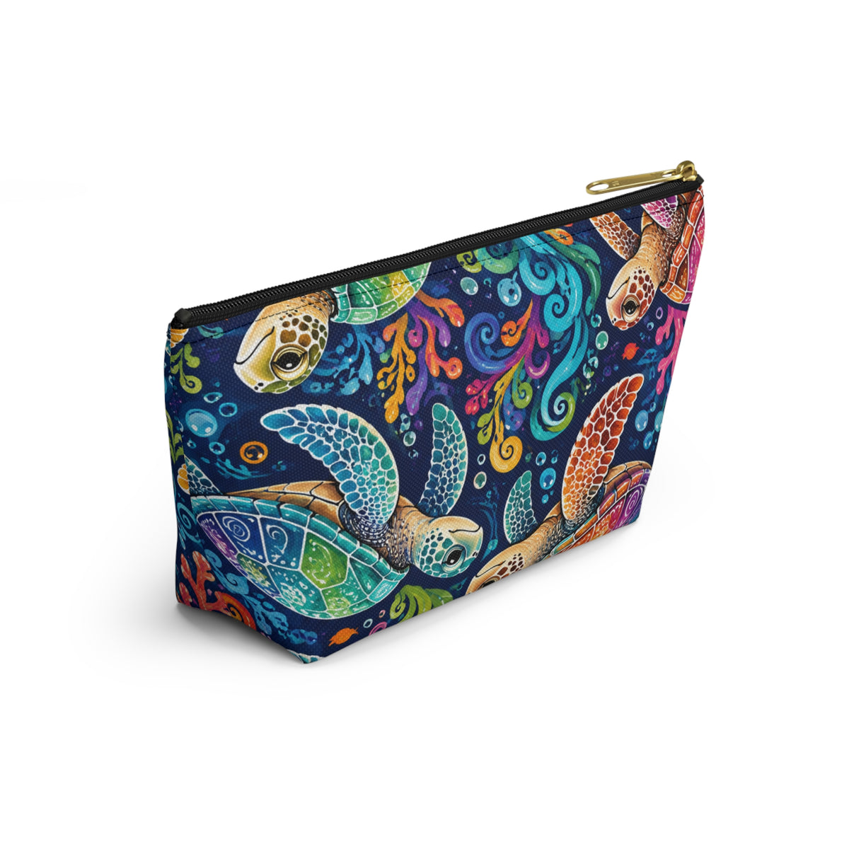 Sea Turtle Cosmetic Pouch — Colorful Ocean Accessory Bag