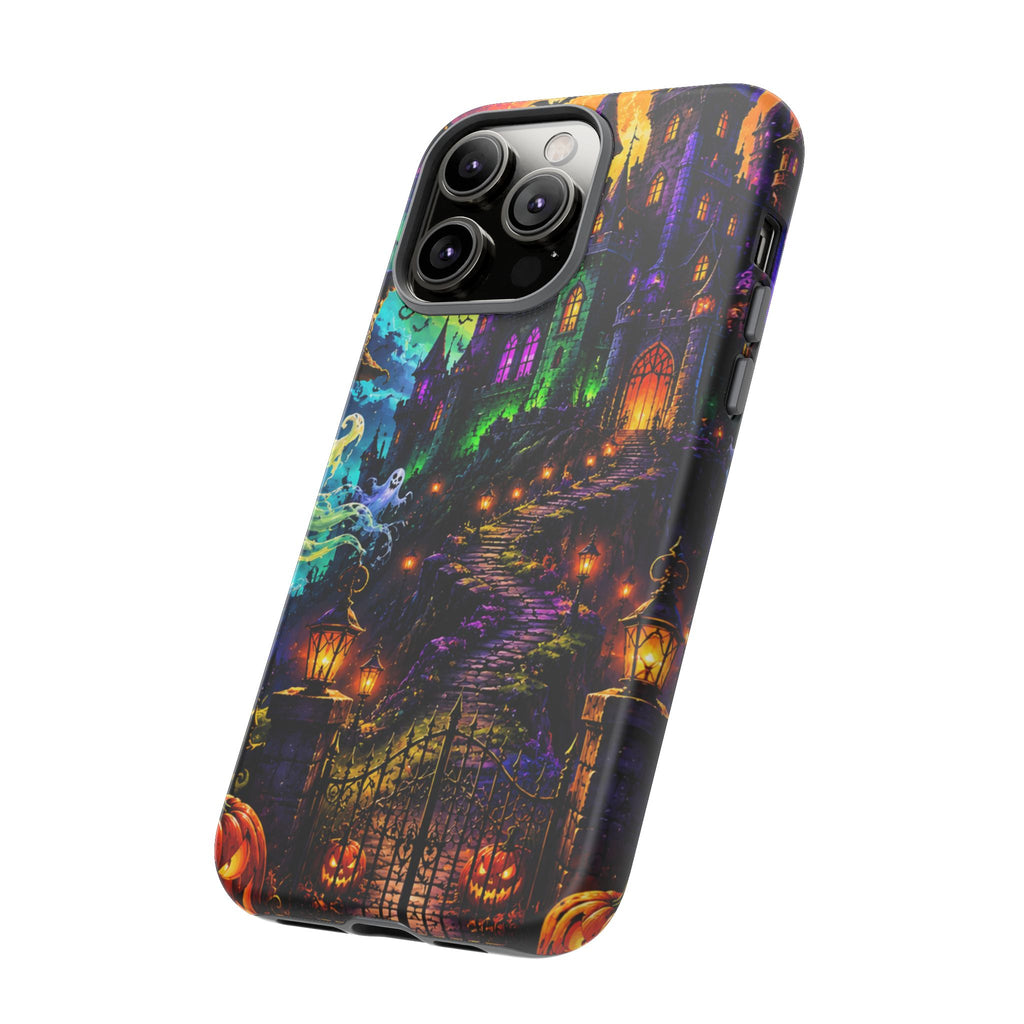 Halloween Haunted Castle Phone Case — Spooky Pumpkin & Ghost Tough Case