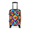 Vibrant Geometric Carry-On Suitcase — Colorful Retro Travel Luggage