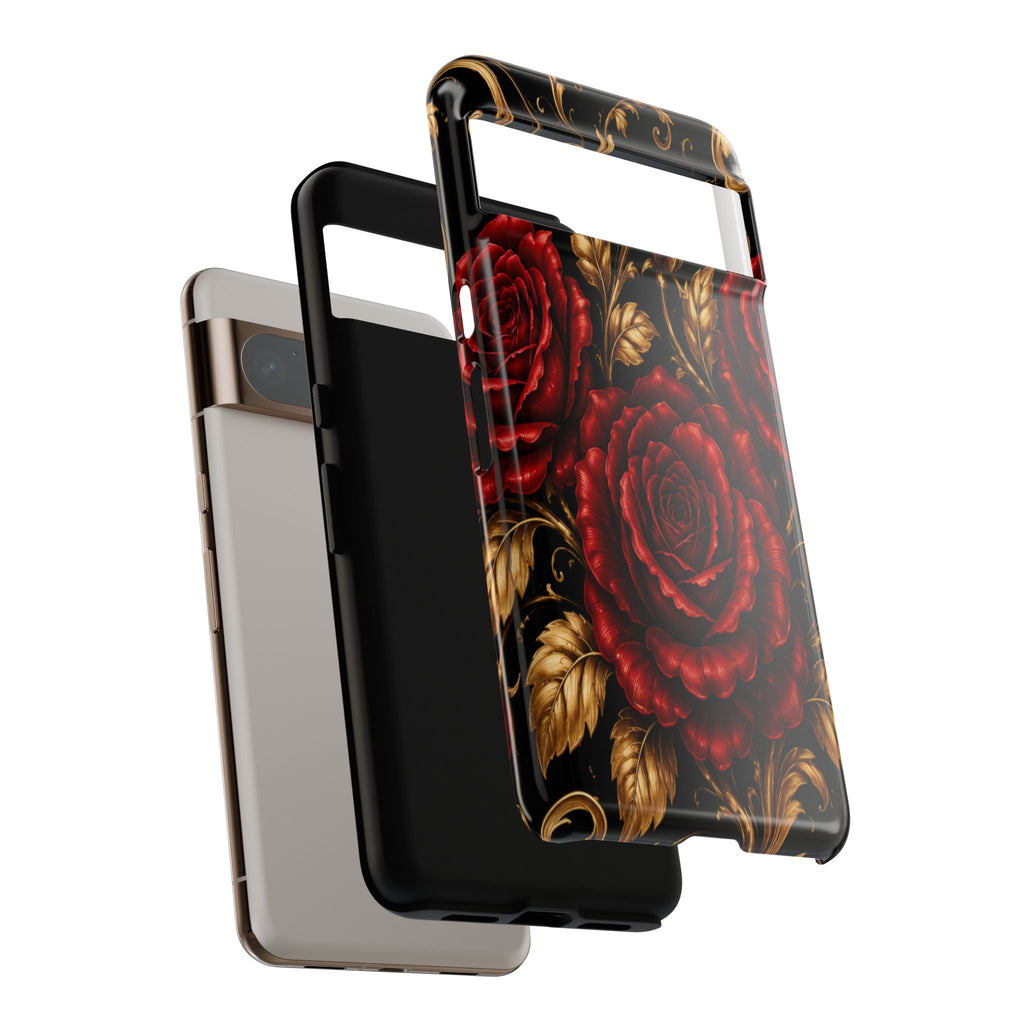 Tough Cases — Vintage Red Rose Floral Phone Case