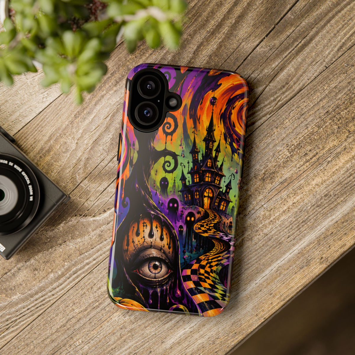 Phone Case — Psychedelic Haunted House Halloween Design