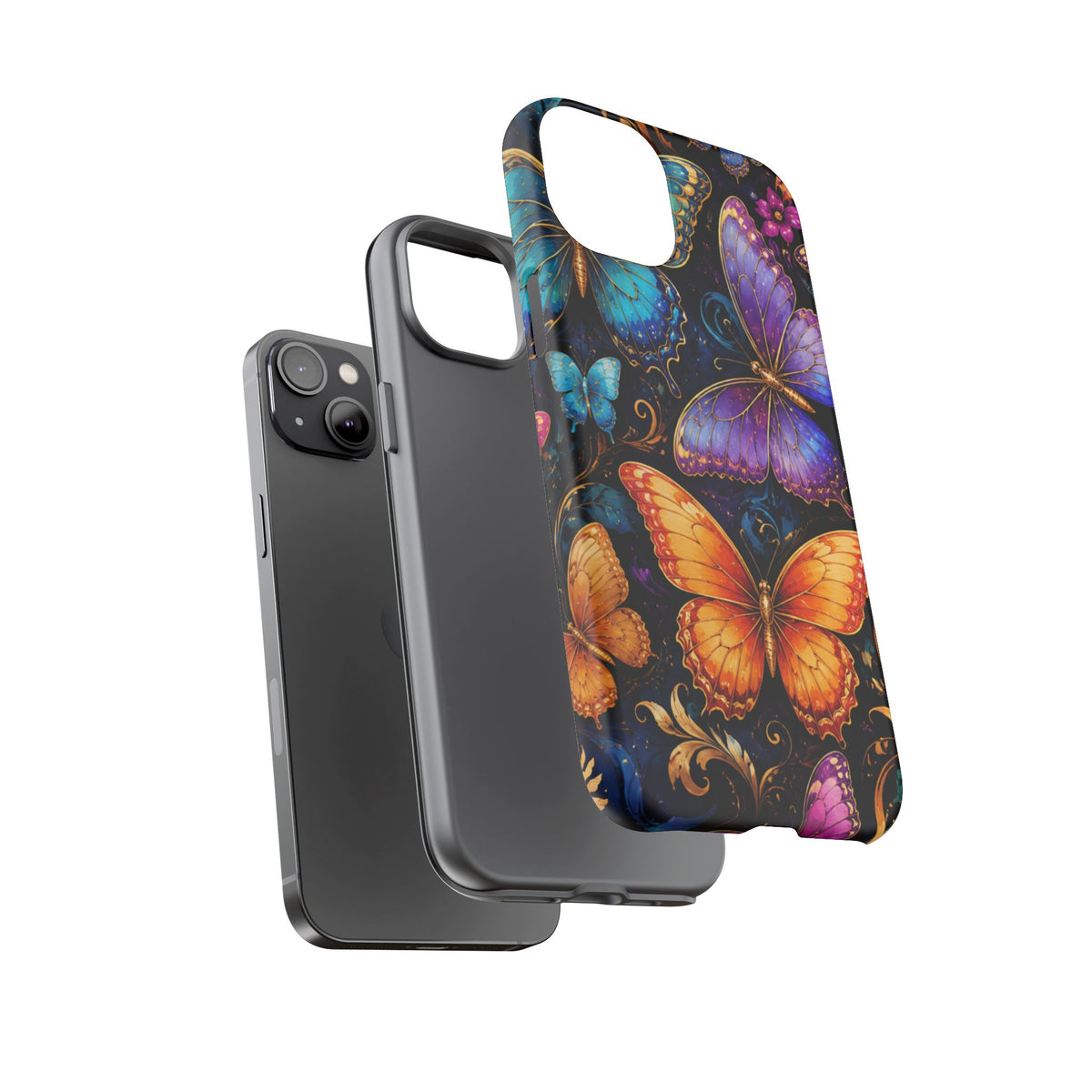 Butterfly Tough Phone Case — Colorful Floral Butterflies Protective Cover