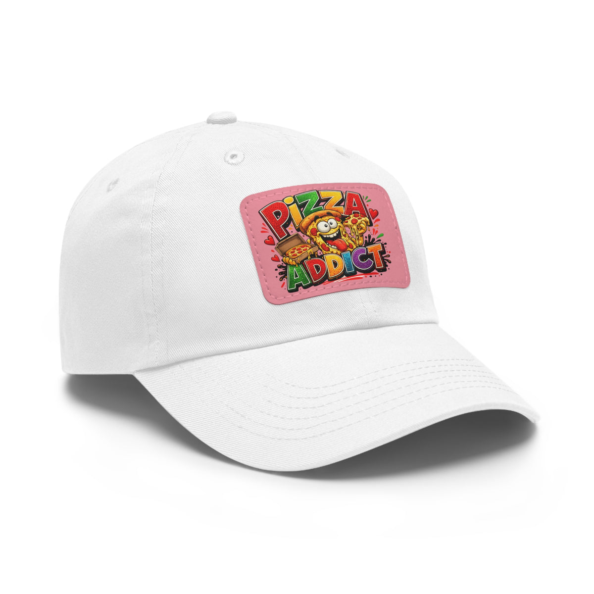 Pizza Addict Dad Hat with Leather Patch