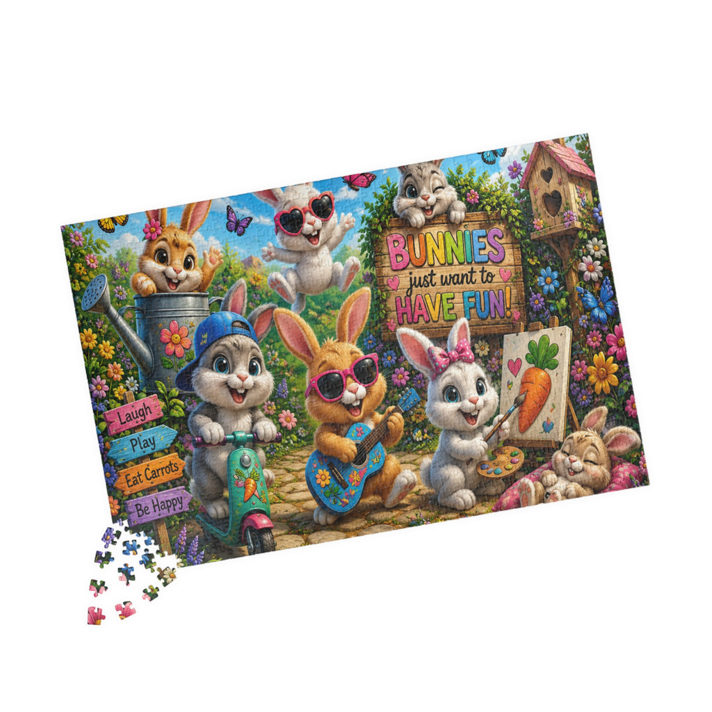 Bunnies Just Want to Have Fun — Colorful Easter Bunny Puzzle (110–1014 pcs)