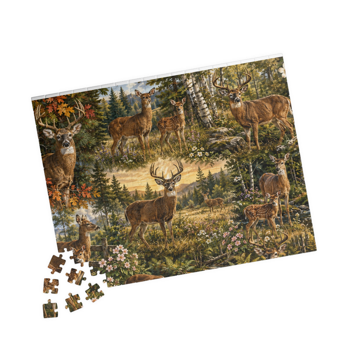 Woodland Deer Jigsaw Puzzle — Scenic Forest Wildlife Puzzle (110/252/520/1014 pcs)