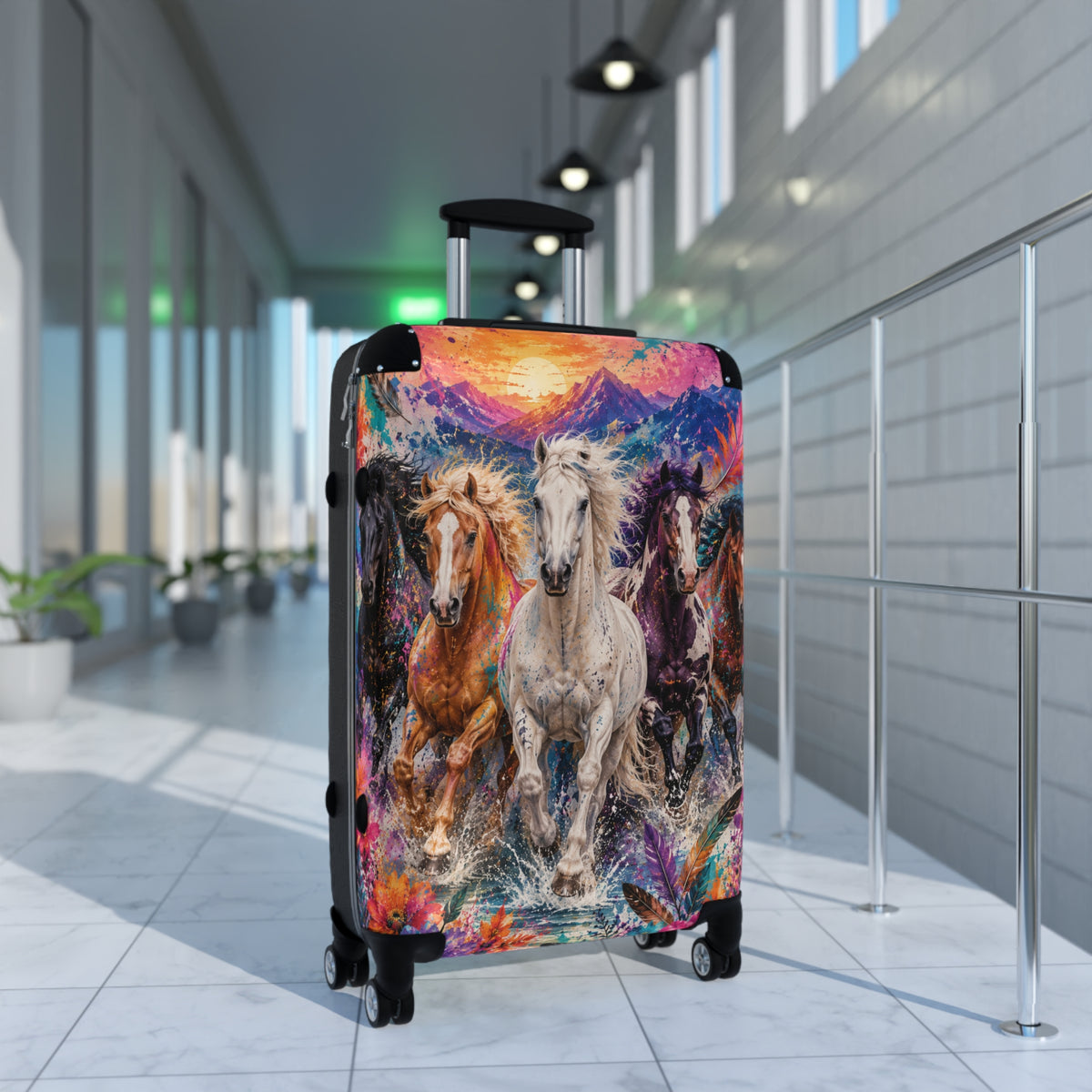 Running Wild Horse Suitcase – Colorful Galloping Horses Carry-On