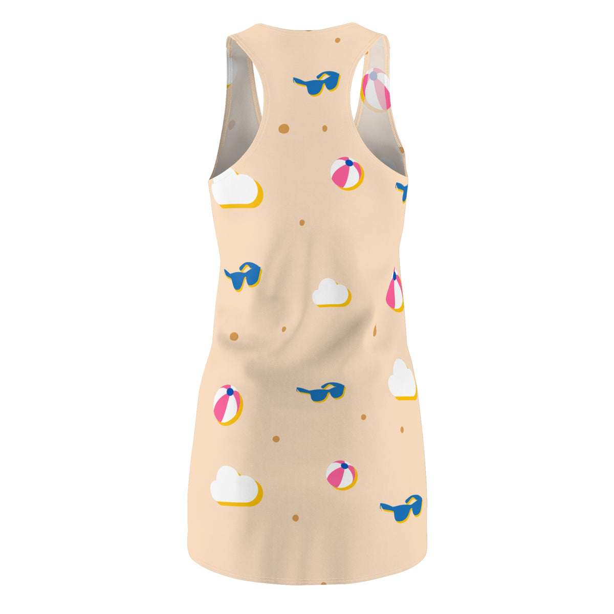 Beach Ball and Sunglasses Pattern Racerback Dress | Summer Print
