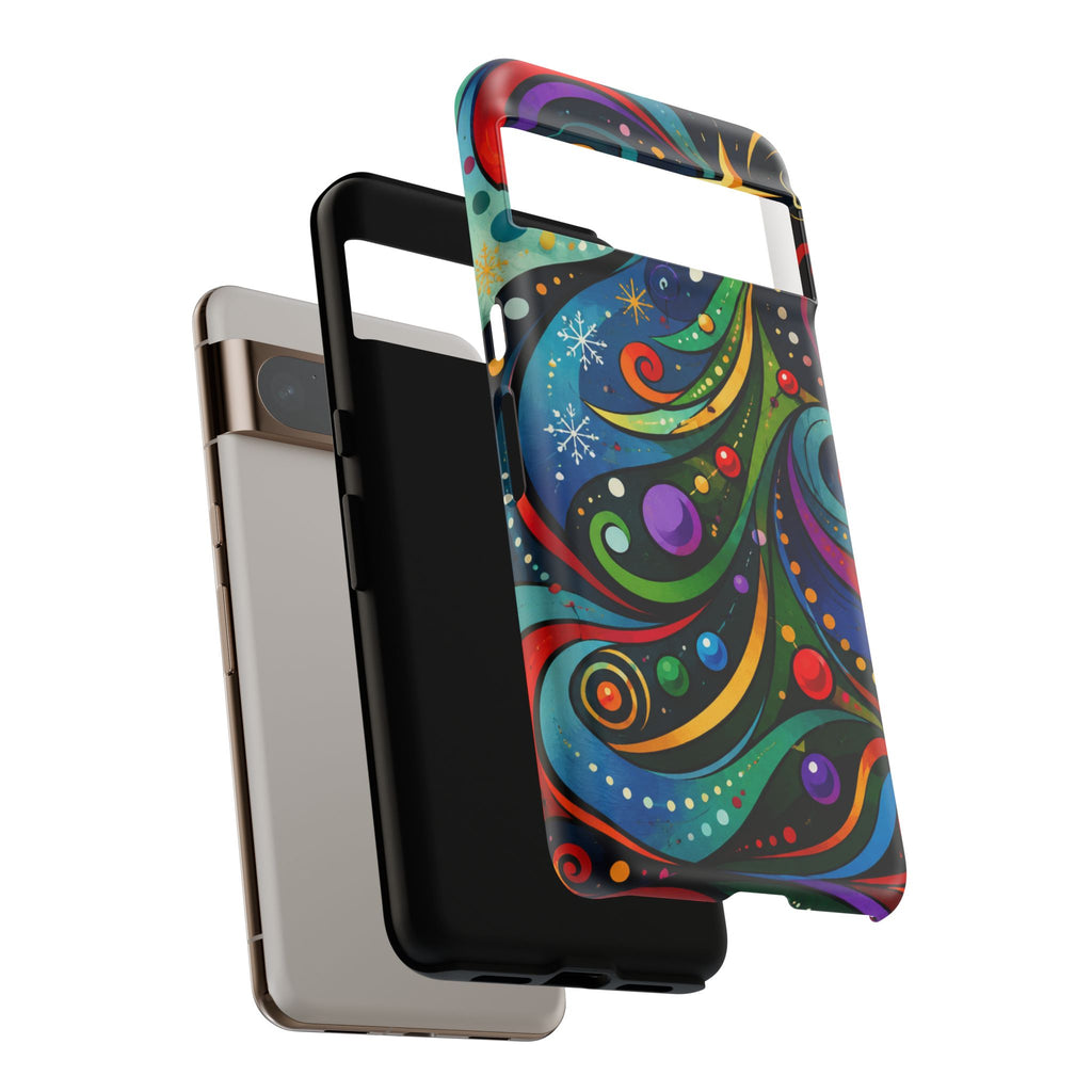 Colorful Swirl Christmas Tree Tough Phone Case