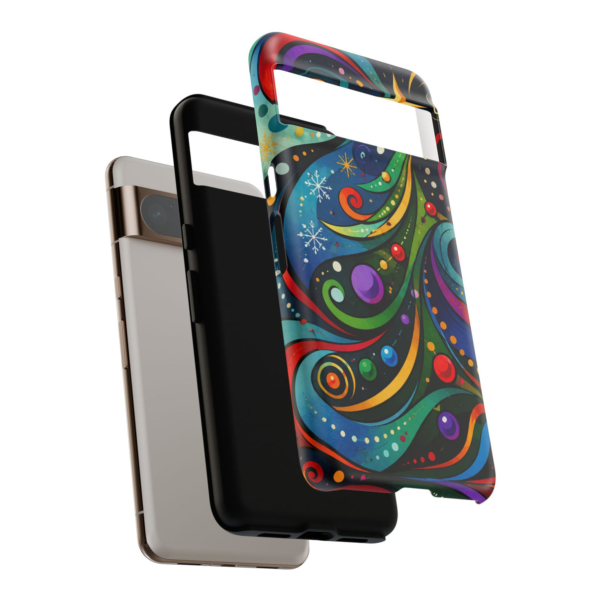 Colorful Swirl Christmas Tree Tough Phone Case