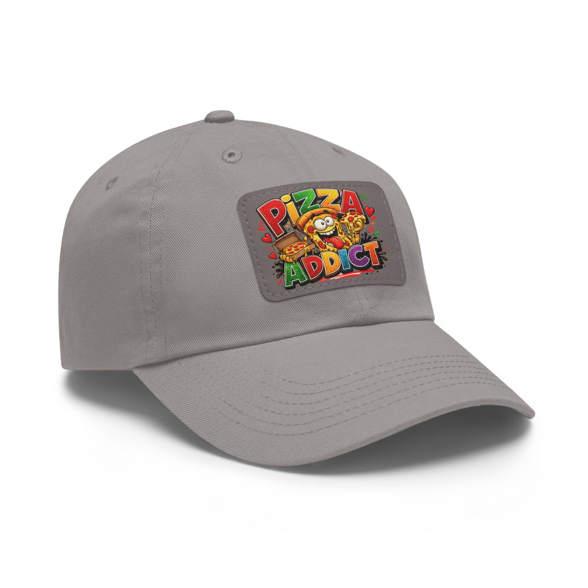 Pizza Addict Dad Hat with Leather Patch