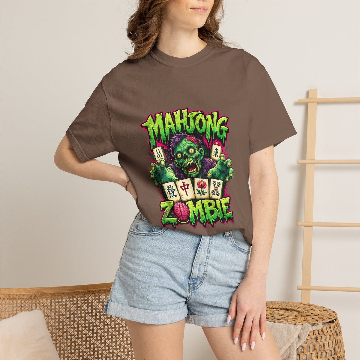 Mahjong Zombie T-shirt | Zombie Mahjong Tiles Graphic Tee