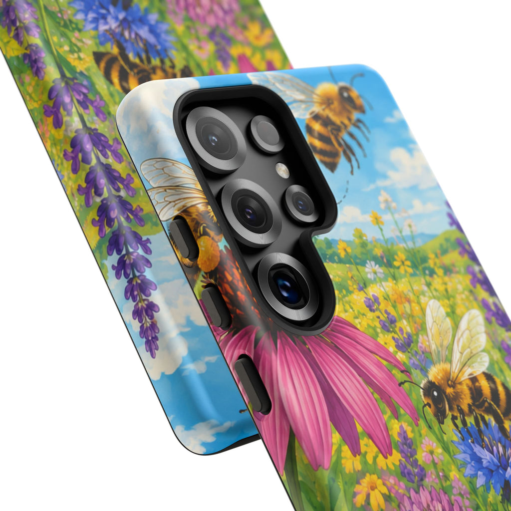 Bee Meadow Phone Case — Floral Honeybee Protective Cover