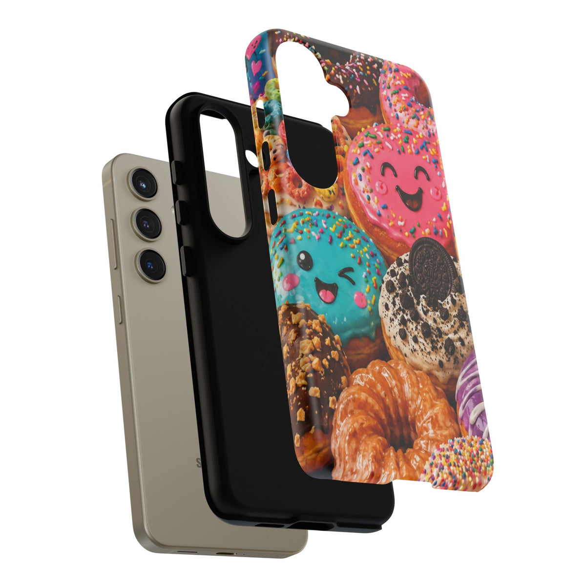 Donut Smile Tough Phone Case — Cute Colorful Desserts Protective Cover