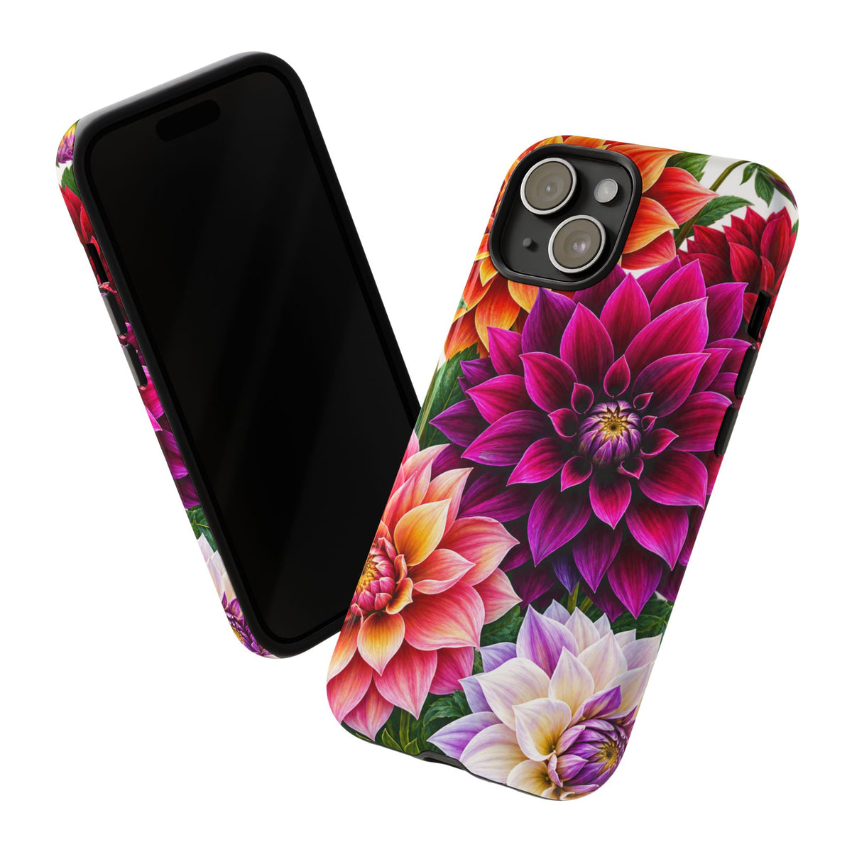 Floral Dahlia Tough Phone Case — Vibrant Protective Floral Phone Cover