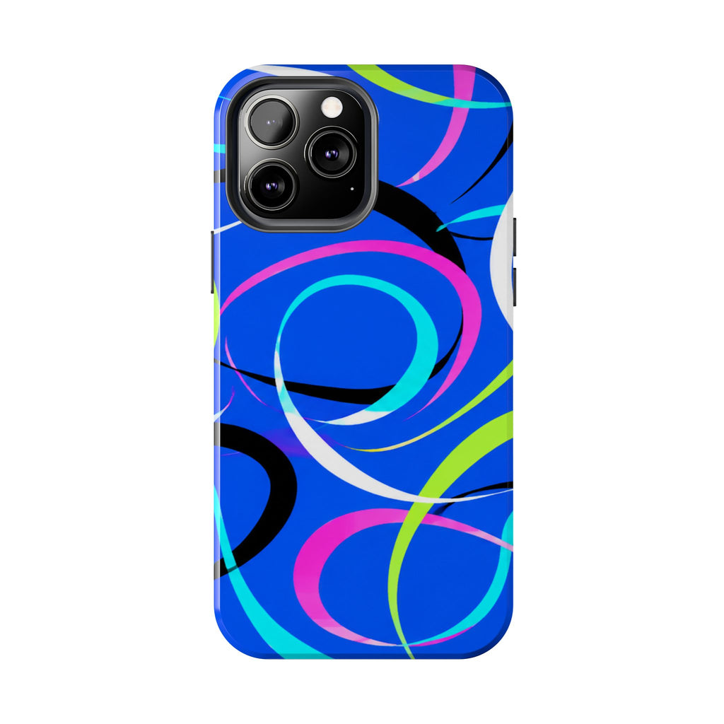 Tough Phone Case — Blue Abstract Swirl Protective Cover