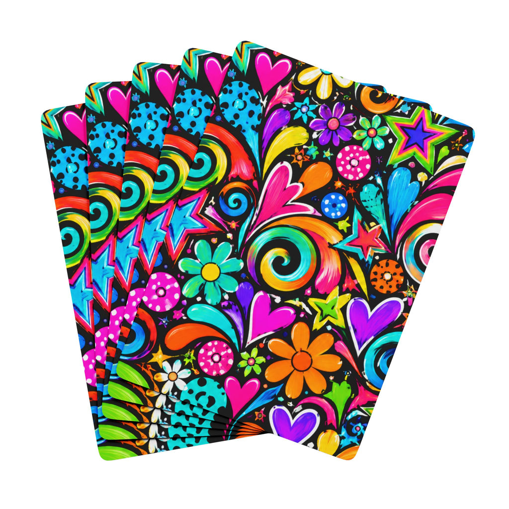Poker Playing Cards — Psychedelic Floral Back Deck (Ace of Spades Design)