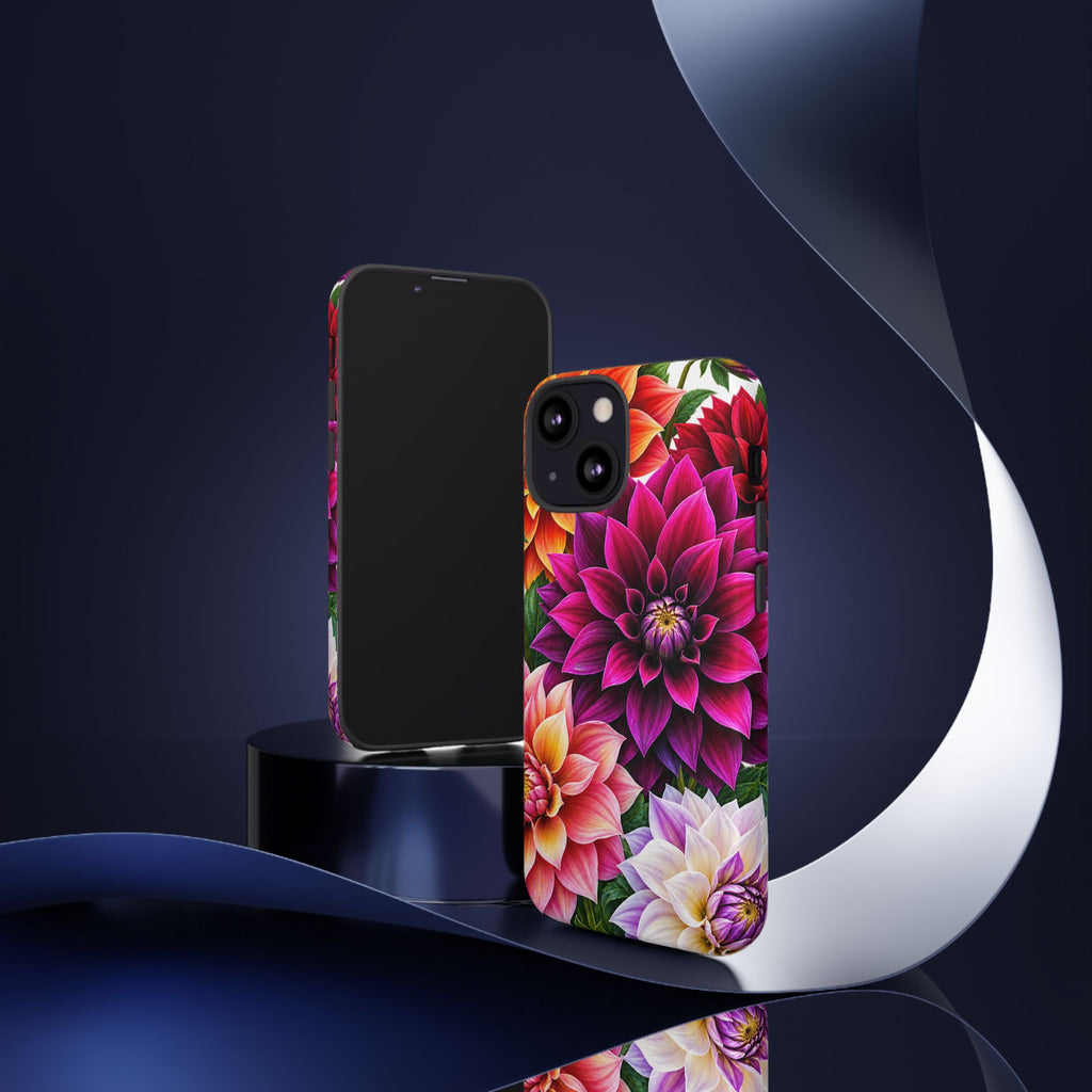 Floral Dahlia Tough Phone Case — Vibrant Protective Floral Phone Cover