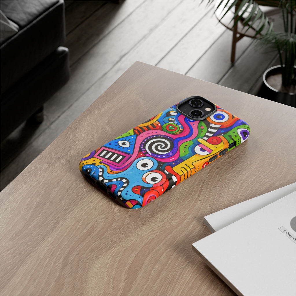 Colorful Abstract Doodle Tough Phone Case