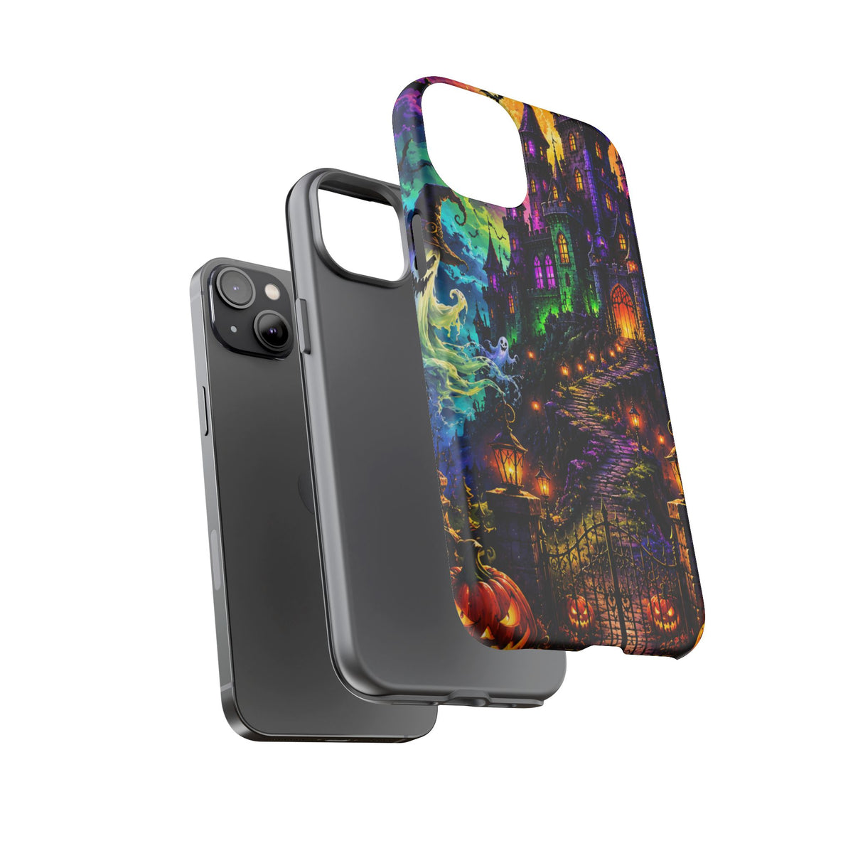 Halloween Haunted Castle Phone Case — Spooky Pumpkin & Ghost Tough Case