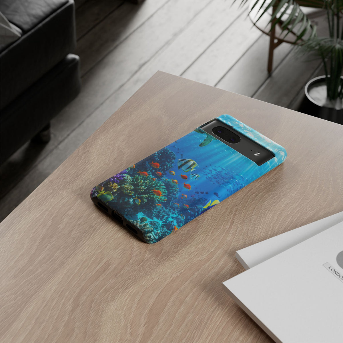 Underwater Ocean Life Tough Phone Case — Coral Reef & Sea Turtle Protective Cover