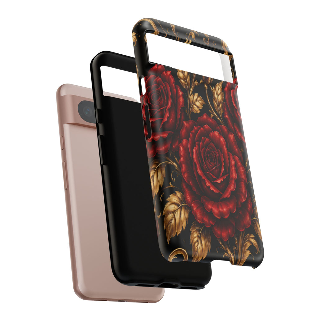 Tough Cases — Vintage Red Rose Floral Phone Case
